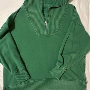 Aerie green half zip sweatshirt